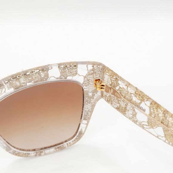 Dolce & Gabbana Women’s Sunglasses DG4231 Gold Lace Clear Frame Designer Luxury - Picture 6 of 14